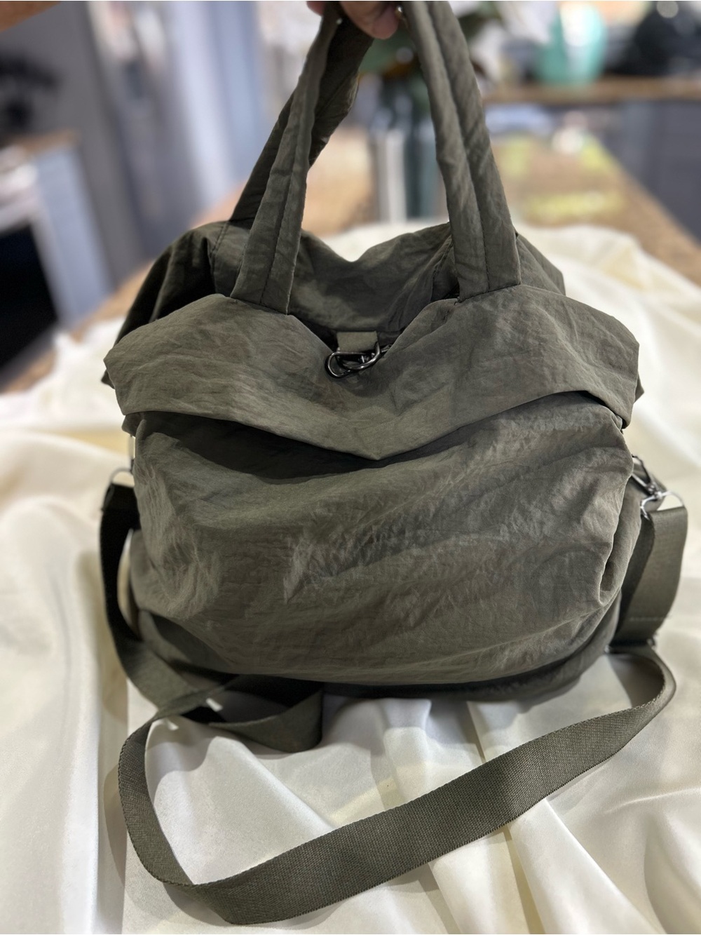 Women’s Olive Green Shoulder Tote Bag